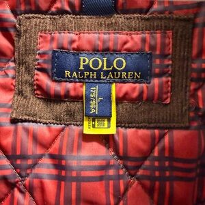 Polo Ralph Lauren Camo Quilted Vest Brown Corduroy Collar